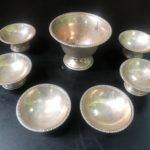 Sterling Nut Bowl With 6 Small Nut Dishes