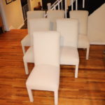 Six High-Back Velvet Chairs