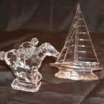 Two Waterford Crystal Decorative Items Include Jockey And Sailboat
