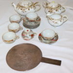 Lot Of Assorted Gold And Cream Pattern China Nippon With Hand Painted Japanese Tea Set