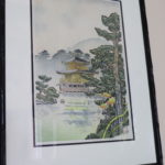 Japanese Woodblock Print " Golden Pavilion In Kyoto " Originated By Nisaburo Ito