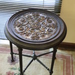 Vintage Decorative Floral Carved Side Table With 5 Legs