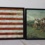 Americana Prints, Flag And Boys Playing In Field Poster By Homer