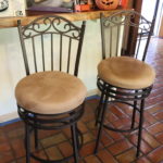 Set Of 2 Coffee Colored Swivel Counter Stools
