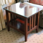 Set Of Ethan Allen Cherry Wood End Tables With Bottom Shelf For Storage