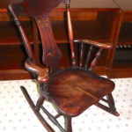 Antique Wood Rocking Chair With Tall Back