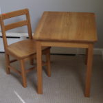 Children's Oak Wood Table And Chairs