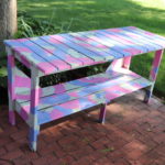 Wild Color Splashed Hand Painted Potting Table