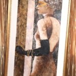 Large Print By Vera Struck: Masquerade Masked Woman In Gold Frame