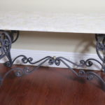 Maitland Smith Handmade Wrought-iron And Faux Marble Top Entry Table