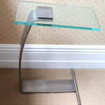 Contemporary Glass End Table With Swivel Top