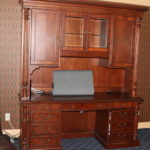 Large Desk With Hutch And Fluted Trim By Hekman Furniture, Great Work Station