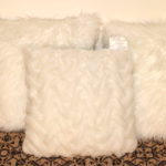 Set Of 3 Fun Fluffy Decorative White Pillows