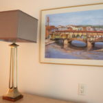 Print Of The Ponte Vecchio Bridge In Florence And Mid-Century Style Lamp