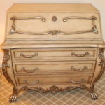 Beautiful French Provincial Style Secretary Desk With With Ornate Detail,