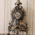 Decorative Metal Mantel Clock With Brass Finish