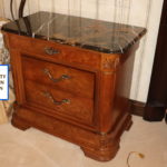 Pair Of Nightstands With Marble Tops And 3 Drawers