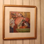 Signed Lithograph By Lee White With Embellished Print In Gold Frame
