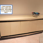 Large Lacquer And Wood Credenza With Canopy Top And Large Bowl By Grazia Dervtl Italy