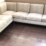 2 Piece Sofa Sectional With Metal Frame Leaf Pattern Design