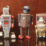3 Vintage Tin Toy Mechanical Robots