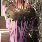 Purple And Black Mod Ceramic Vase