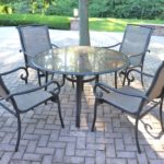 Aluminum And Glass Patio Table With 4 Chairs