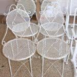 4 Vintage Ice Cream Parlor Chairs & Pair Of 60’s Metal Patio Chair And Metal Side Table