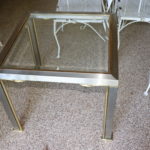 Small Chrome And Brass Side Table