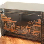 Beautiful Black Chinoiserie Console By Century