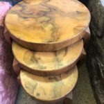 Set Of Burl Wood Stacking/ Nesting Tables