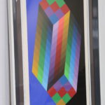 Signed Prism Shaped Lithograph By Vasarely 245 / 300