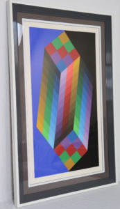 Signed Prism Shaped Lithograph By Vasarely 245 / 300