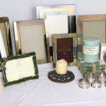 Lot Of Assorted Picture Frames, Napkin Rings And Candles