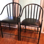 Set Of 2 Black Padded Counter Stools Amisco Industries