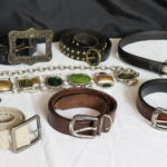 Lot Of 9 Assorted Women's Belts Approximately Size 10 / Small/ Medium Includes CK, Chicos, Linda Pelle