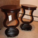 Pair Of Tainoki Fine Furniture End Tables With Harp Shape Base