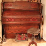 Vintage Organ By Farrano & Votey Detroit Michigan USA With Vintage Stool