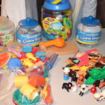 Lot Of Assorted Play Doh Accessories, Building Blocks, And Farm Animals