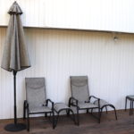Set Of 2 Adjustable Outdoor Chairs With Side Table/ Leg Rest And Umbrella