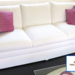 Custom Cotton White Sofa With Pillows