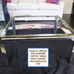 Quality Brass And Chrome Coffee Table With Large Glass Top