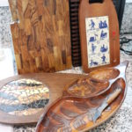 Decorative Wood Cutting Boards With Wood Leaf Serving Tray