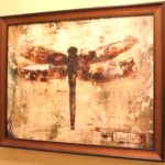 Framed Dragon Fly Painting