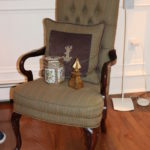 McKinley Hickory Custom Fabric Chair With Studding