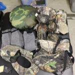 Mixed Lot Of Assorted Hunting Gear Includes Sweatshirt, Large Gloves, Wool Socks, Fleece Hat & More