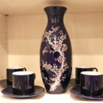 Signature Coffee Mugs With Saucers And Japanese Vase