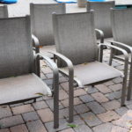 Set Of 6 Sunbrella Outdoor Chairs With Armrests
