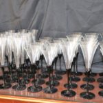 Large Lot Of Assorted Size Hand Blown Champagne Flutes