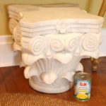 Carved Corinthian Honed Marble Pedestal With Floral Detail